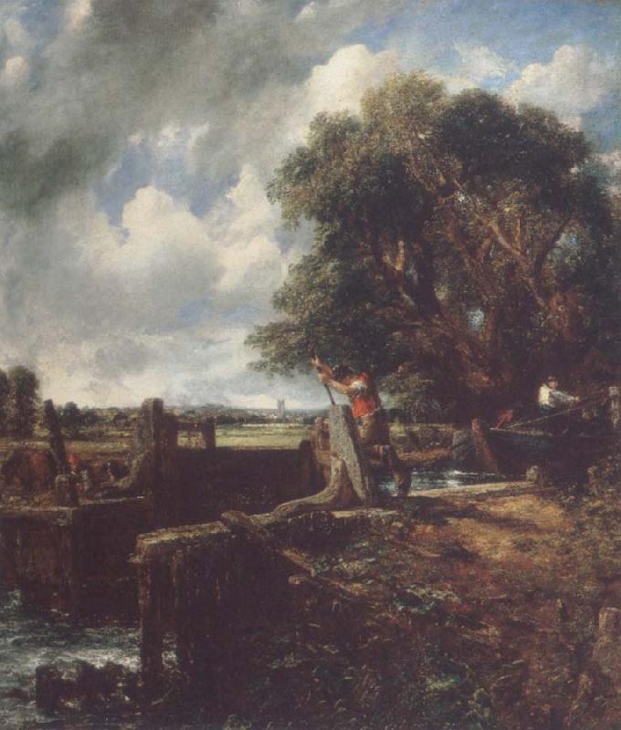 John Constable Flatford Lock 19April 1823 oil painting image